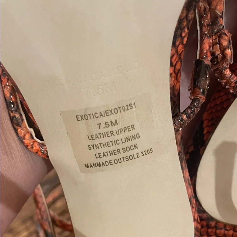 Steve Madden Orange Snakeskin Spiral Strap Stiletto Heels